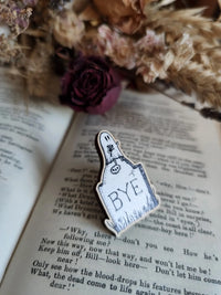 Thumbnail for Gravestone Ghost Wooden Pin Badge