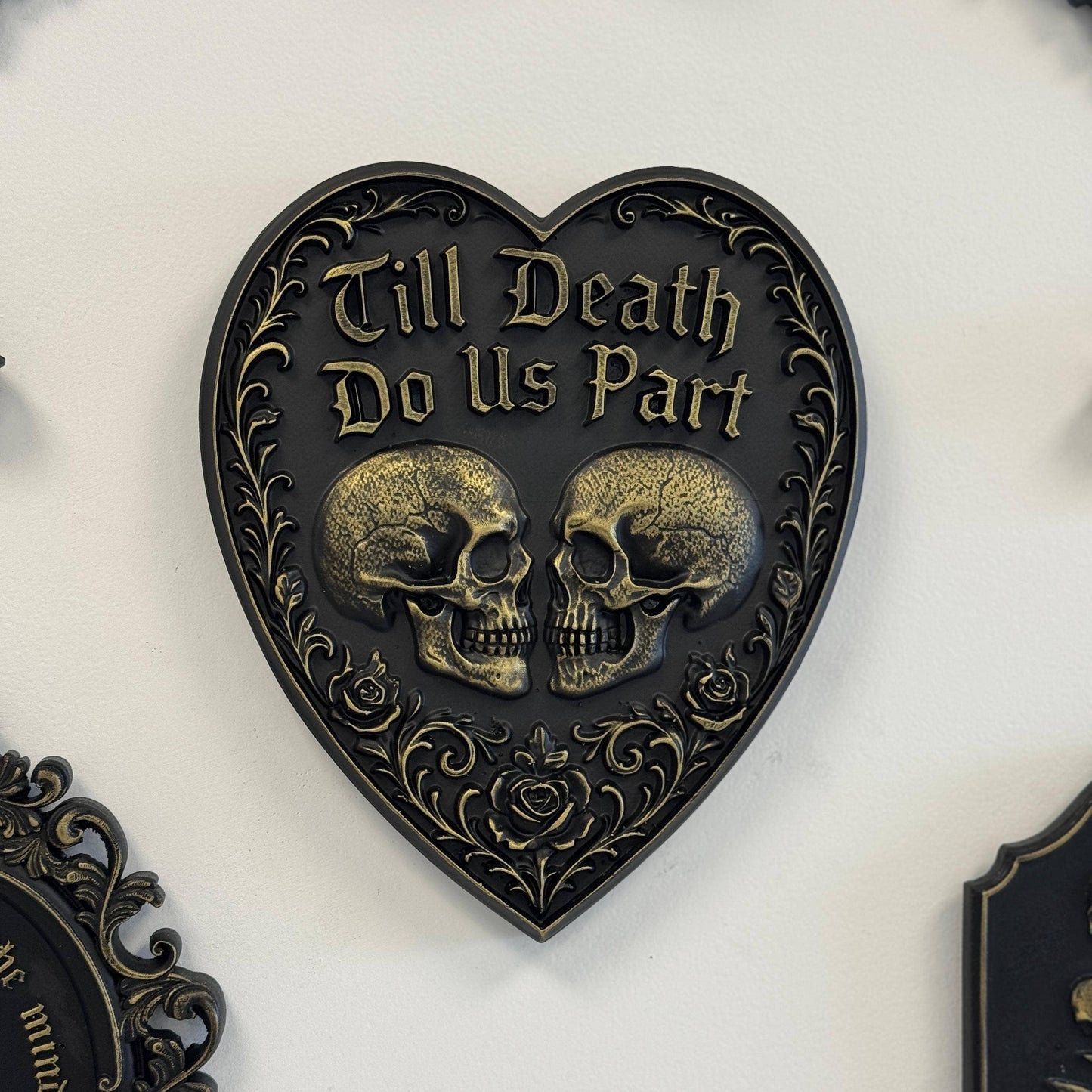 Gothic Heart Wall Plaque - Till Death Do Us Part