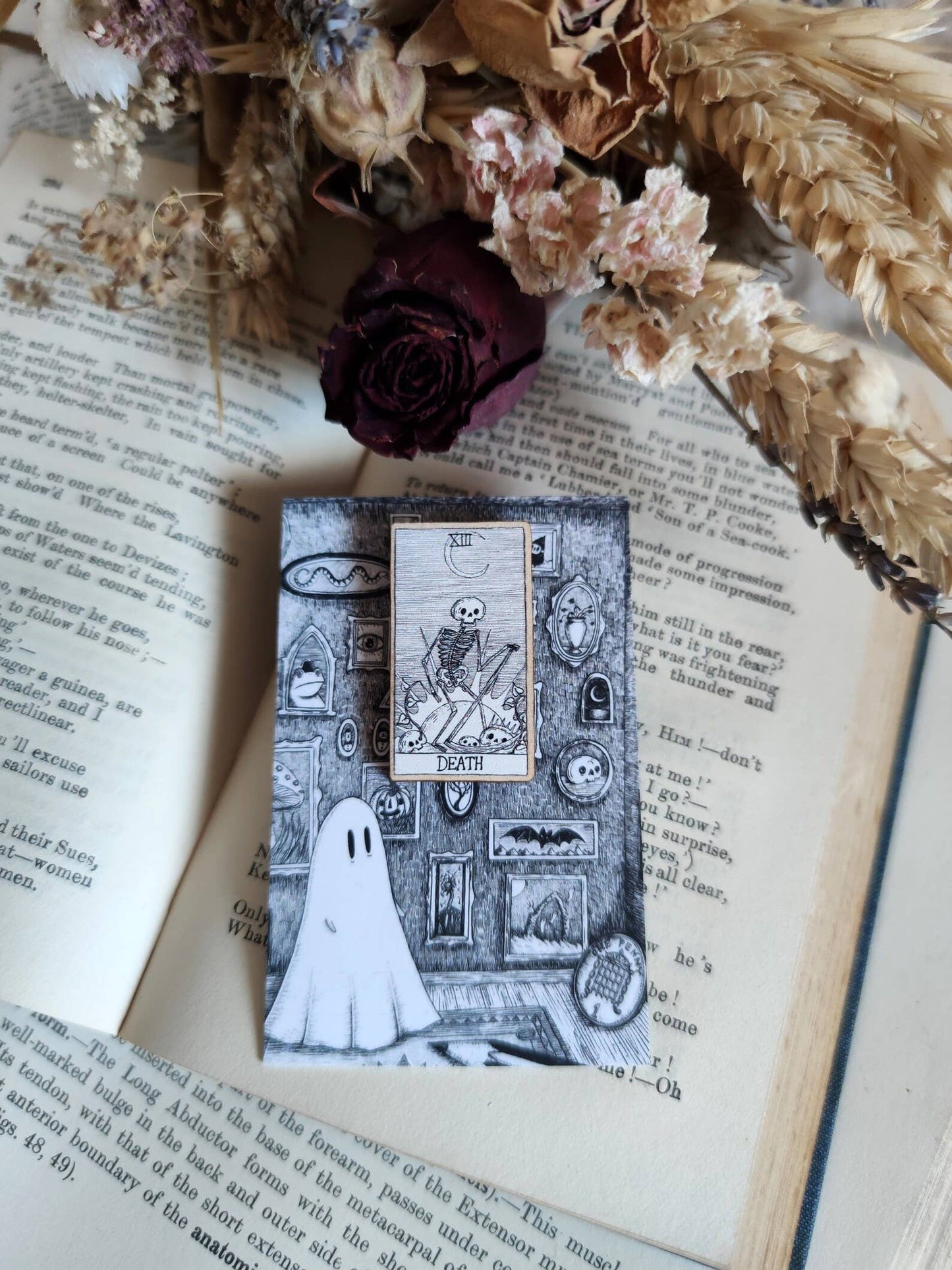 Death Tarot Card Wooden Pin Badge