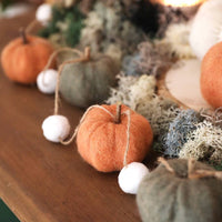 Thumbnail for Green and Orange Pumpkin Felt Garland