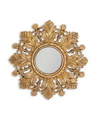 Thumbnail for Antiqued Gold Framed Ornate Small Convex Mirror