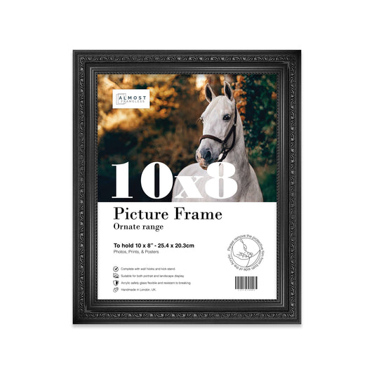 10x8 Black Ornate Picture Frame 10"x8"