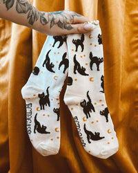Thumbnail for Black Cat Ruffle Socks
