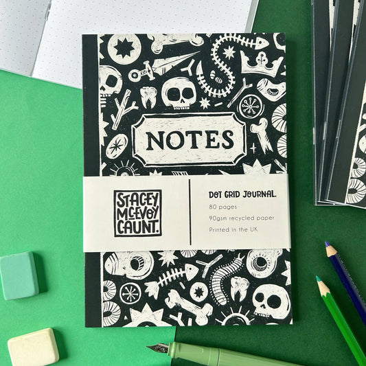Skull and Bones Dot Grid Notebook