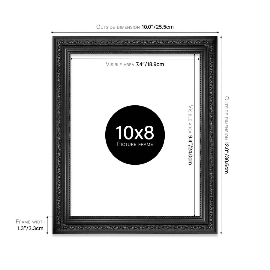 10x8 Black Ornate Picture Frame 10"x8"