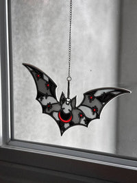 Thumbnail for Vampire Bat Suncatcher Ornament in Black & Red