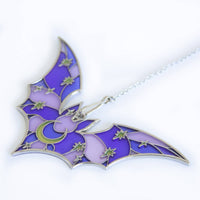 Thumbnail for Purple Stained Glass Bat Suncatcher Ornament