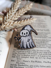 Thumbnail for Skelly the Spooky Boyfriend Wooden Pin Badge
