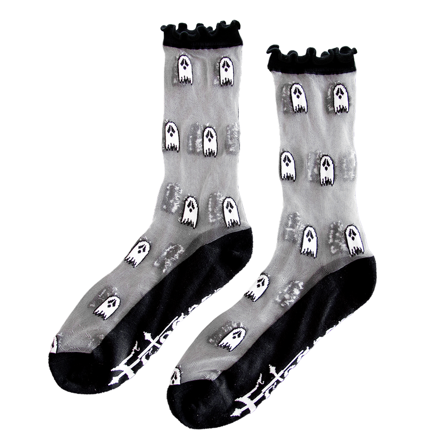 Sheer Ruffle Ghost Socks