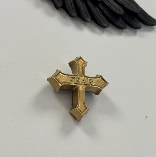 Mini cross 'Fear' Wall decor, Gallery Wall Gap Filler