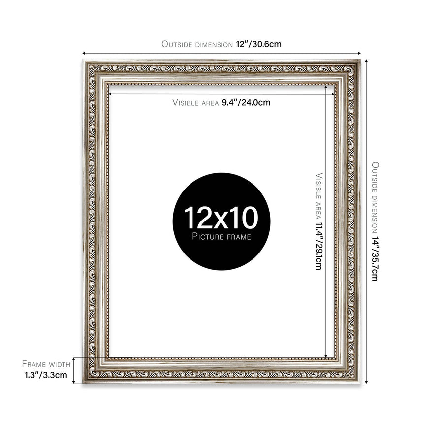 12x10 Silver Ornate Picture Frame 12"x10"