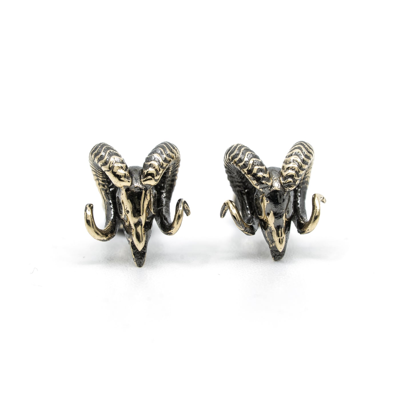 Ram Skull Studs - Gold