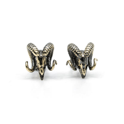 Ram Skull Studs - Gold