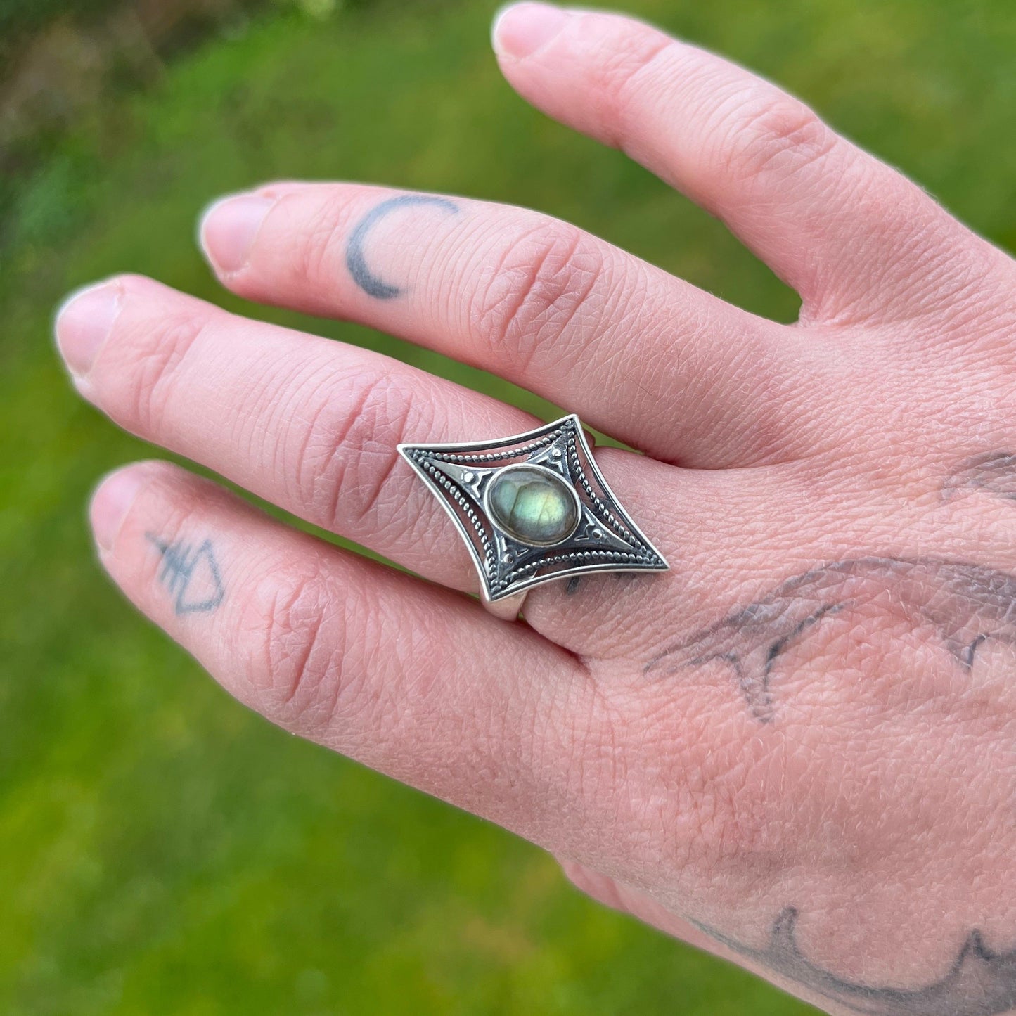 Stardust - Adjustable Labradorite Ring