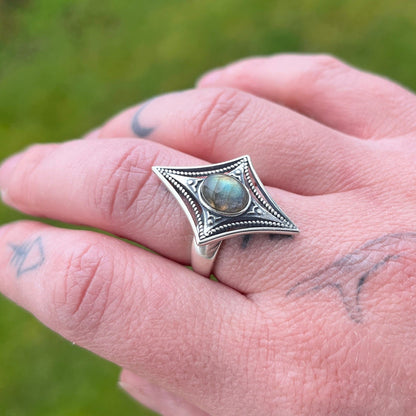 Stardust - Adjustable Labradorite Ring