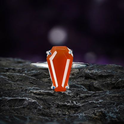 Gemstone Coffin Ring